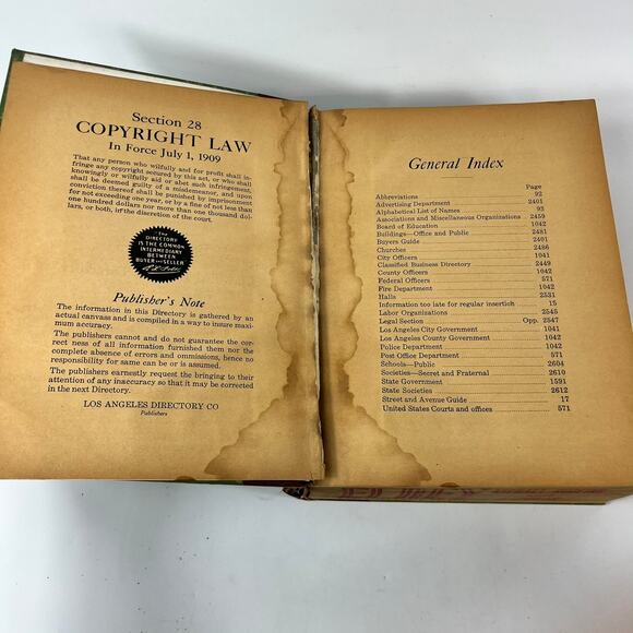 1934 Los Angeles CA City Directory POOR Ancestry Genealogy Antique Vtg Reference - Picture 10 of 15